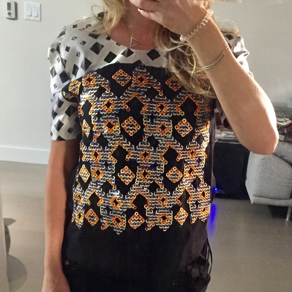 Silk shirt with beading